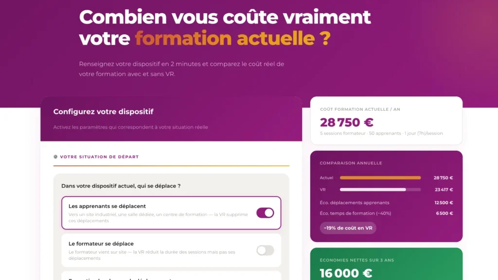 calcul coût formation entreprise
